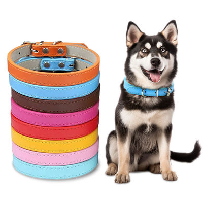 खरीदें भूरा पीला बैंगनी गुलाबी चमड़े का कुत्ते का कॉलर व्यक्तिगत चमड़े का अलग होने वाला बिल्ली का कॉलर ऑनलाइन निर्माण