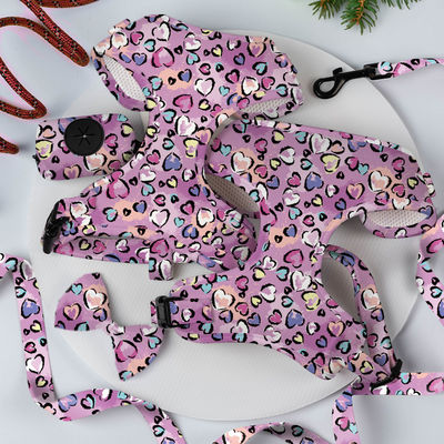 अनुकूलित कस्टम लोगो पट्टा और OEM/ODM स्वीकार्य के साथ समायोज्य लक्जरी Neoprene जाल नरम पालतू कुत्ते हार्नेस सेट